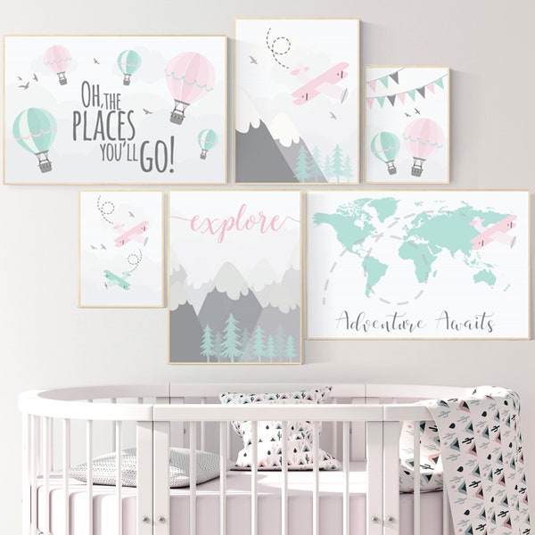 Pink Mint Nursery Etsy