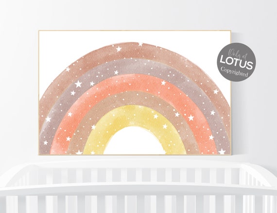 Nursery decor rainbow, neutral Rainbow Wall Art, rainbow Print Set, Cloud Rainbow Sun, Rainbow Wall Art, gender neutral, Watercolor Rainbow