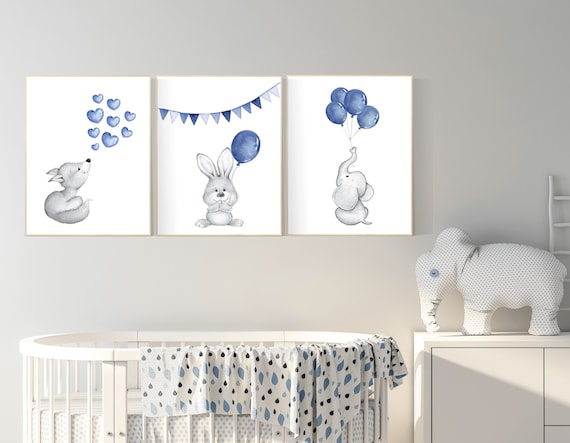 Baby boy elephant room decor discount