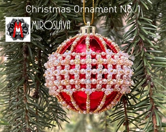 Christmas Ornament No. 1/Tutorial/ PDF/ Material list with color numbers/ ENGLISH