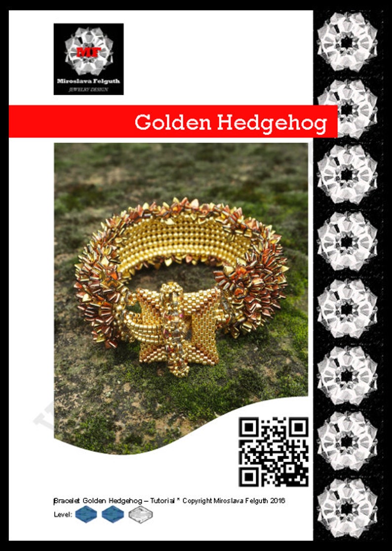 Golden Hedgehog/ Tutorial/ PDF/ Material list with colors numbers/ ENGLISH image 1