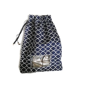 2 SHOE BAGS Only 19.99 - Navy Blue Unique, Trendy and All Purpose Shoe Bag, Travelling Bag, Bridesmaid Gift, Kids Storage & More