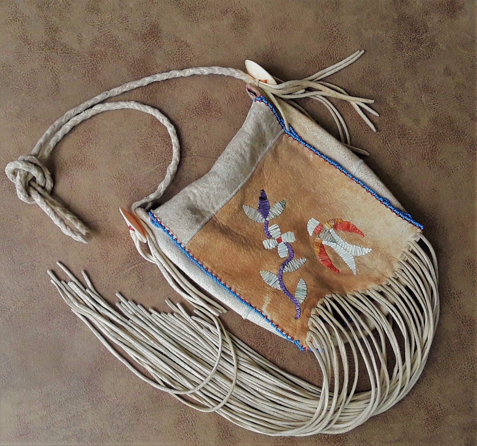 Vintage Quilled Bag porcupine quillwork porcupine quills Etsy