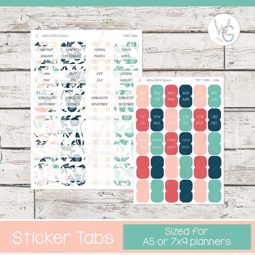 Planner Tabs • Tab Stickers • Planner Stickers • TB-326 - Etsy