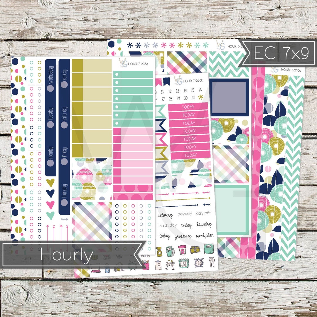 Planner Stickers Hourly Sticker Kit Weekly Sticker Kit Etsy