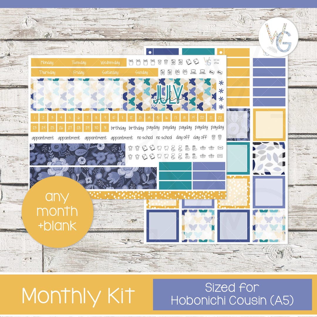 Hobonichi Cousin (A5) Monthly Planner Stickers • HM-251 - Etsy