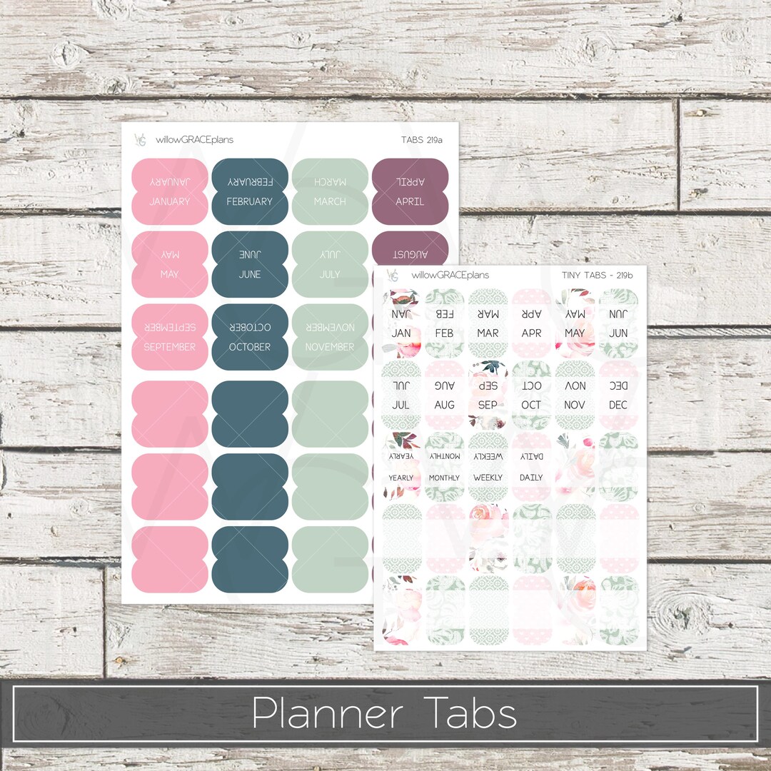Planner Tabs Tab Stickers Planner Stickers TB-219 - Etsy
