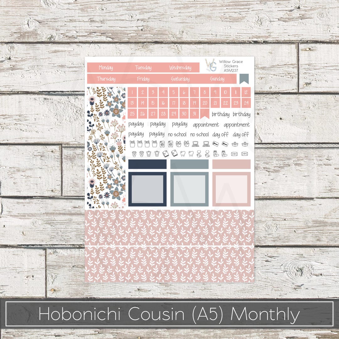 Hobonichi Cousin A5 Monthly Planner Stickers 5M-237 - Etsy