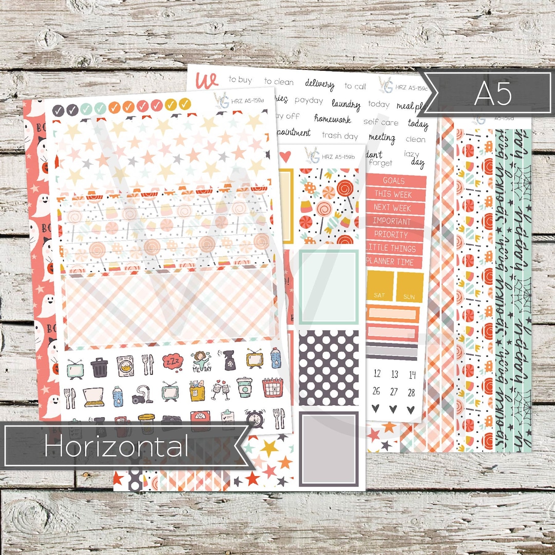 A5 Horizontal Sticker Kit Planner Stickers Weekly Sticker - Etsy