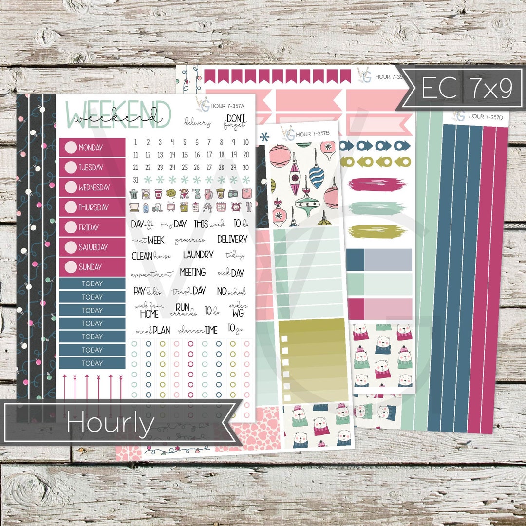 Planner Stickers Hourly Sticker Kit Weekly Sticker Kit - Etsy