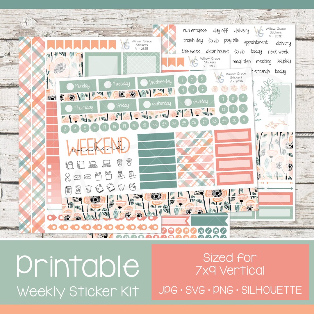 Printable EC 7x9 Vertical Sticker Kit | ECV7-283 - Etsy
