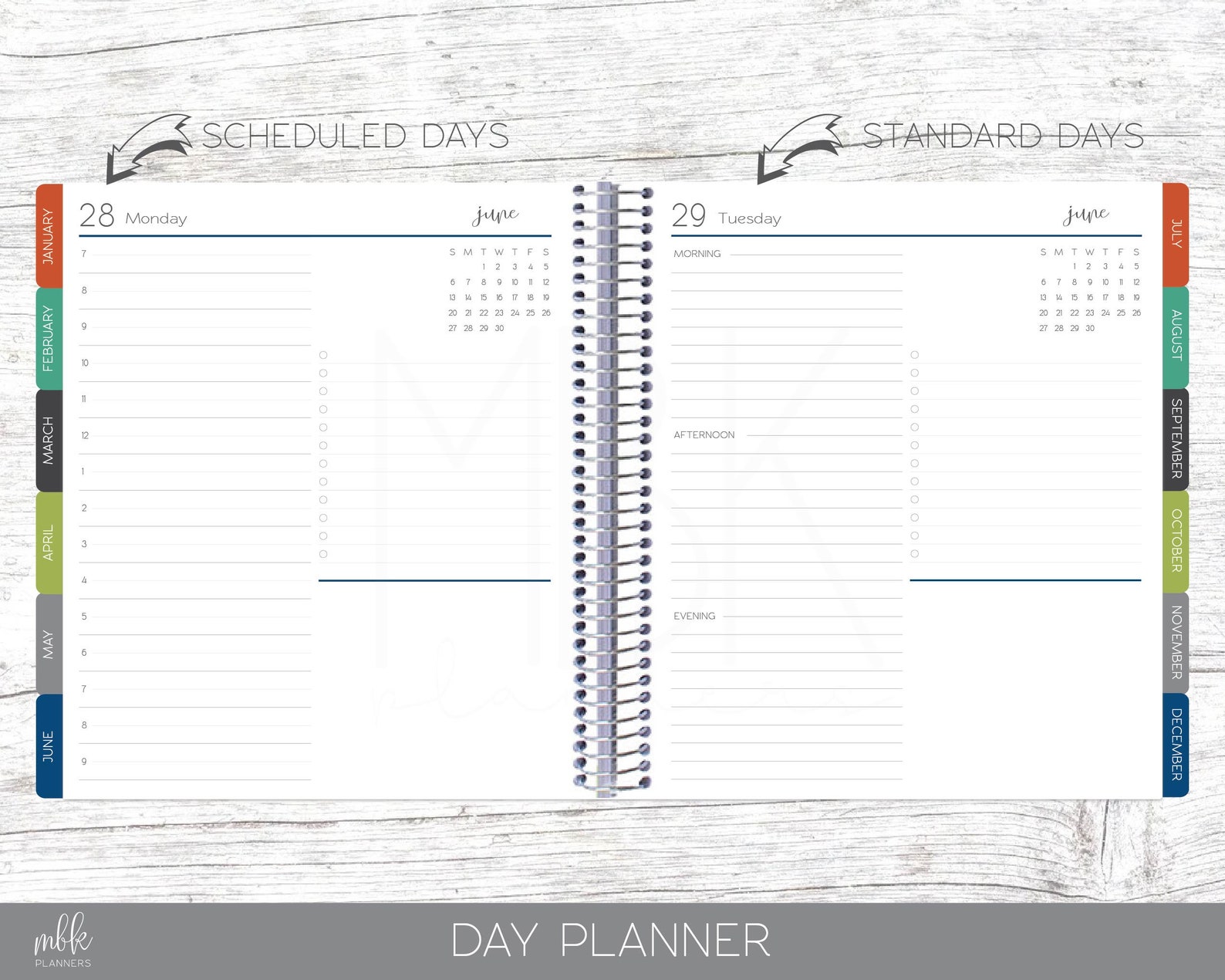 Day Planner Start on any month 612 month Day Planner Etsy