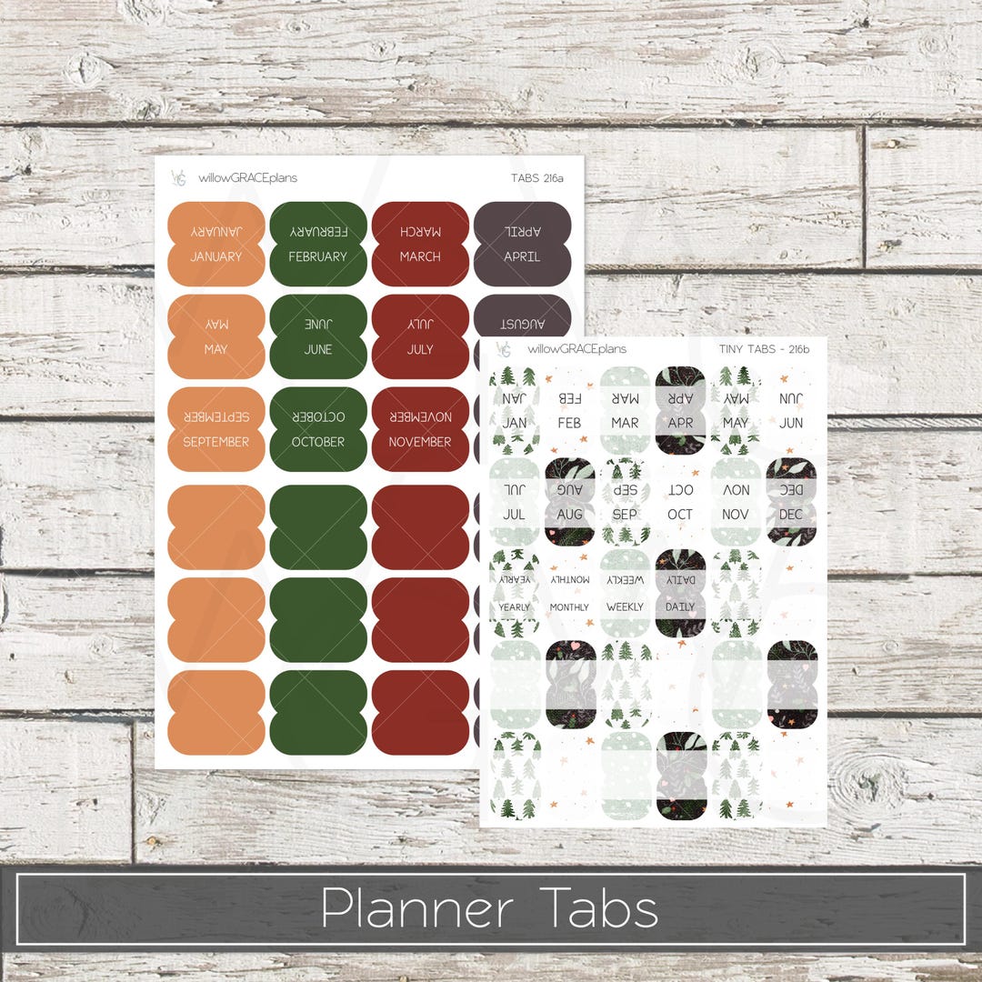 Planner Tabs Tab Stickers Planner Stickers TB-216 - Etsy