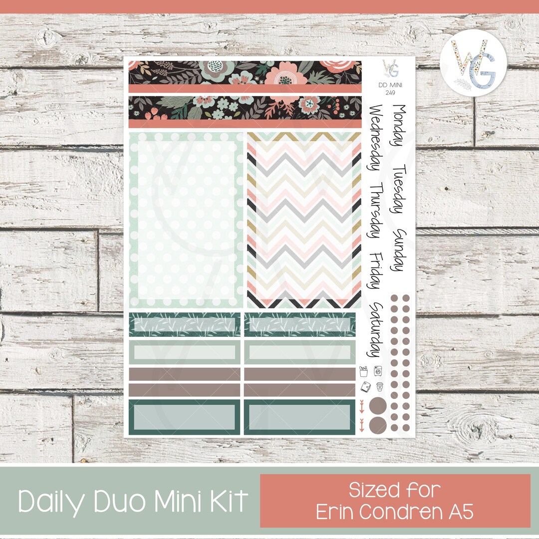 Planner Stickers • EC A5 Daily Duo Mini Sticker Kit • DDM-249 - Etsy