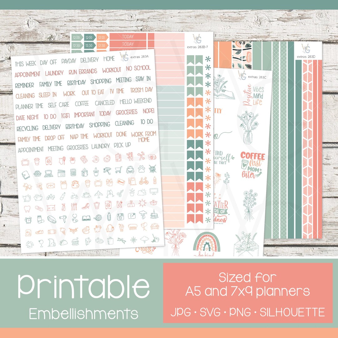 Printable Planner Stickers | Extras | Icons | Planner Stickers | EX-283 ...