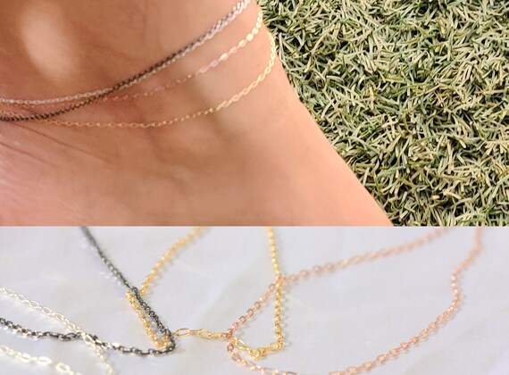 14k rose gold anklet