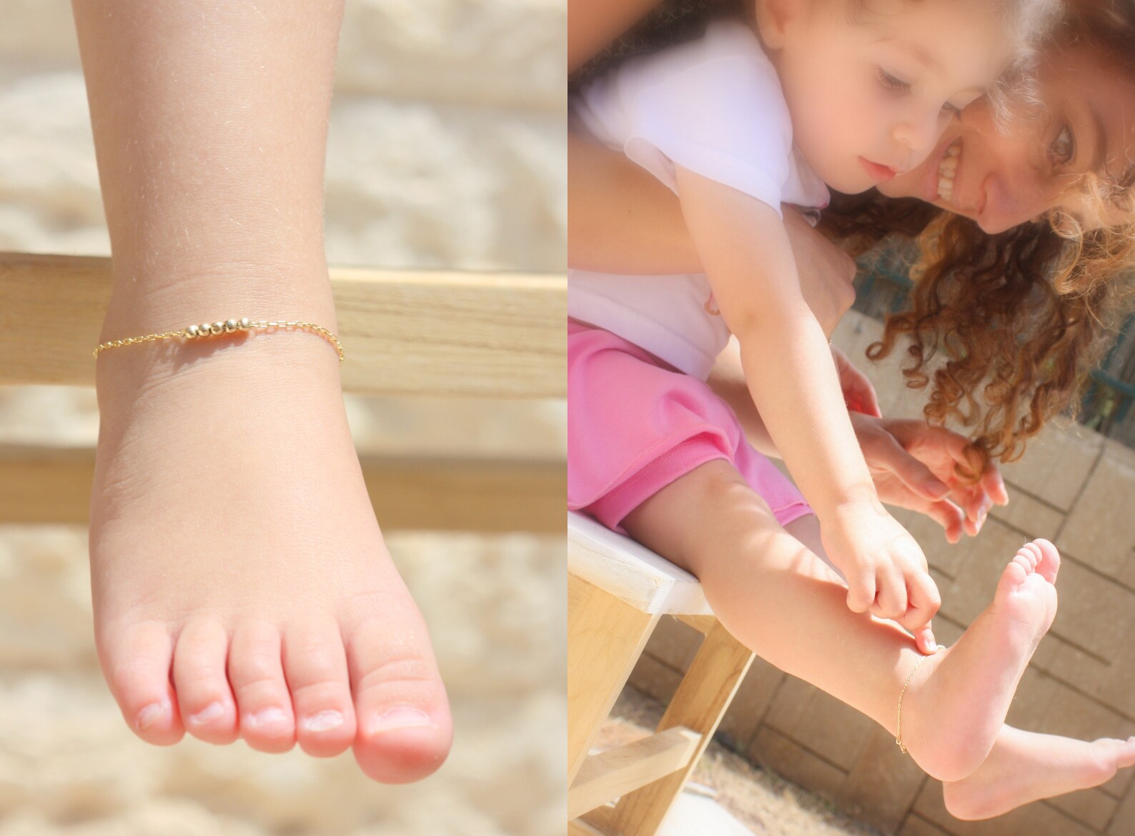 Baby Ankle Bracelet Gold Baby Anklet Flower Girl Birthday Etsy