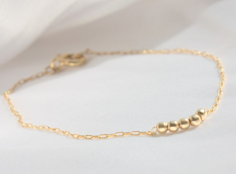 14k Gold Filled bracelets for women Dainty Chain gold bead bracelet Gifts for Women Thin Rose Gold Chain