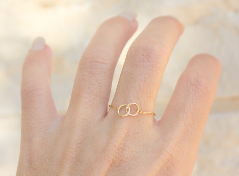 Rose Gold Ring / Best Friend Ring / Gold Ring / Thin Sister Etsy