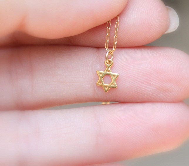 Tiny star of david necklace Clearance