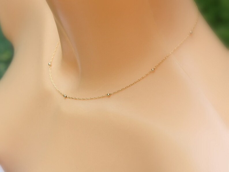 Thin Gold Chain Choker Necklace Gold Necklace Dainty Etsy