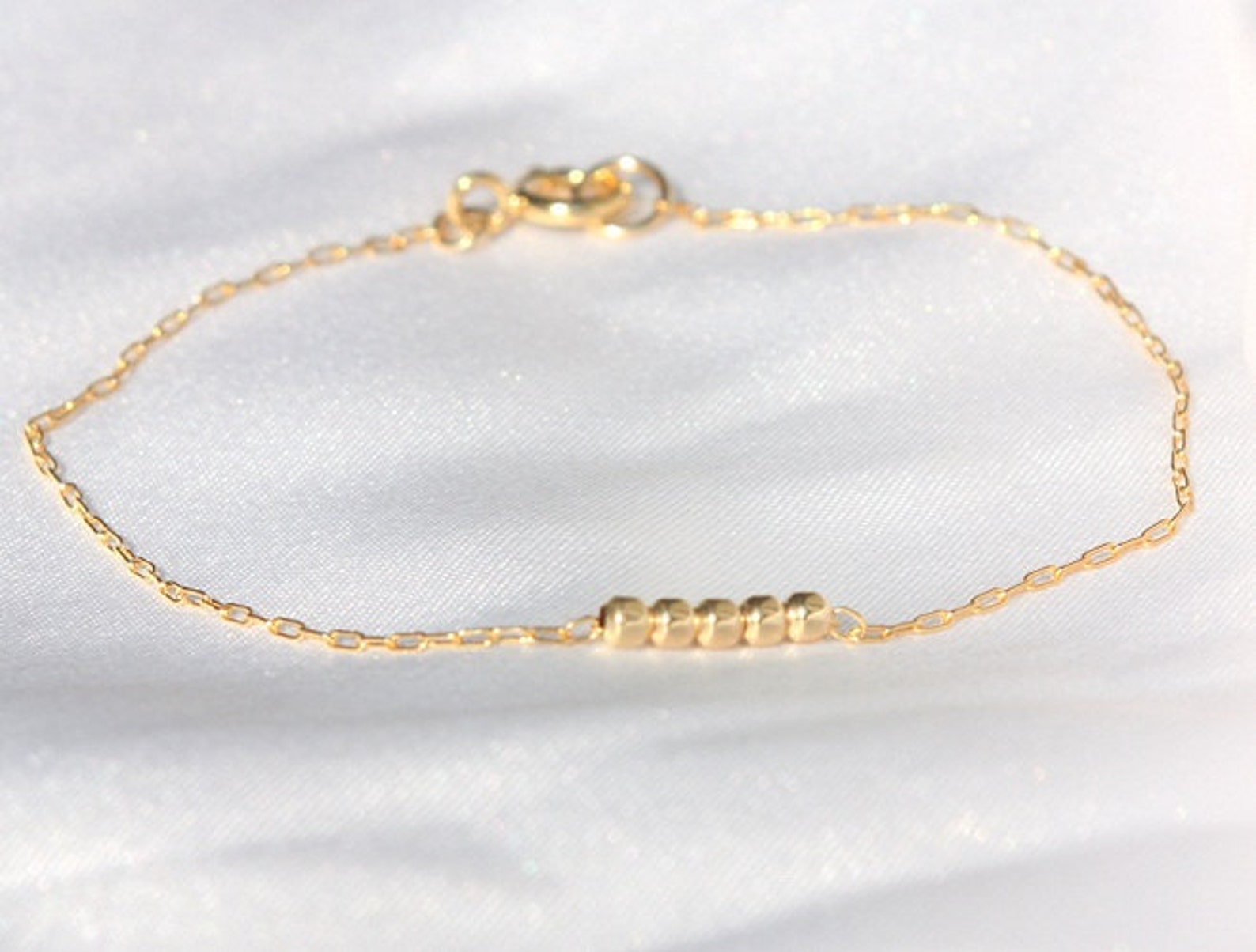 Baby Ankle Bracelet Gold Baby Anklet Flower Girl Birthday Etsy