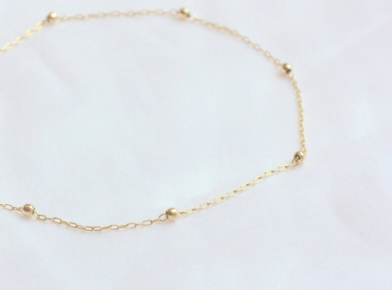 Thin Gold Chain Choker Necklace Gold Necklace Dainty Etsy