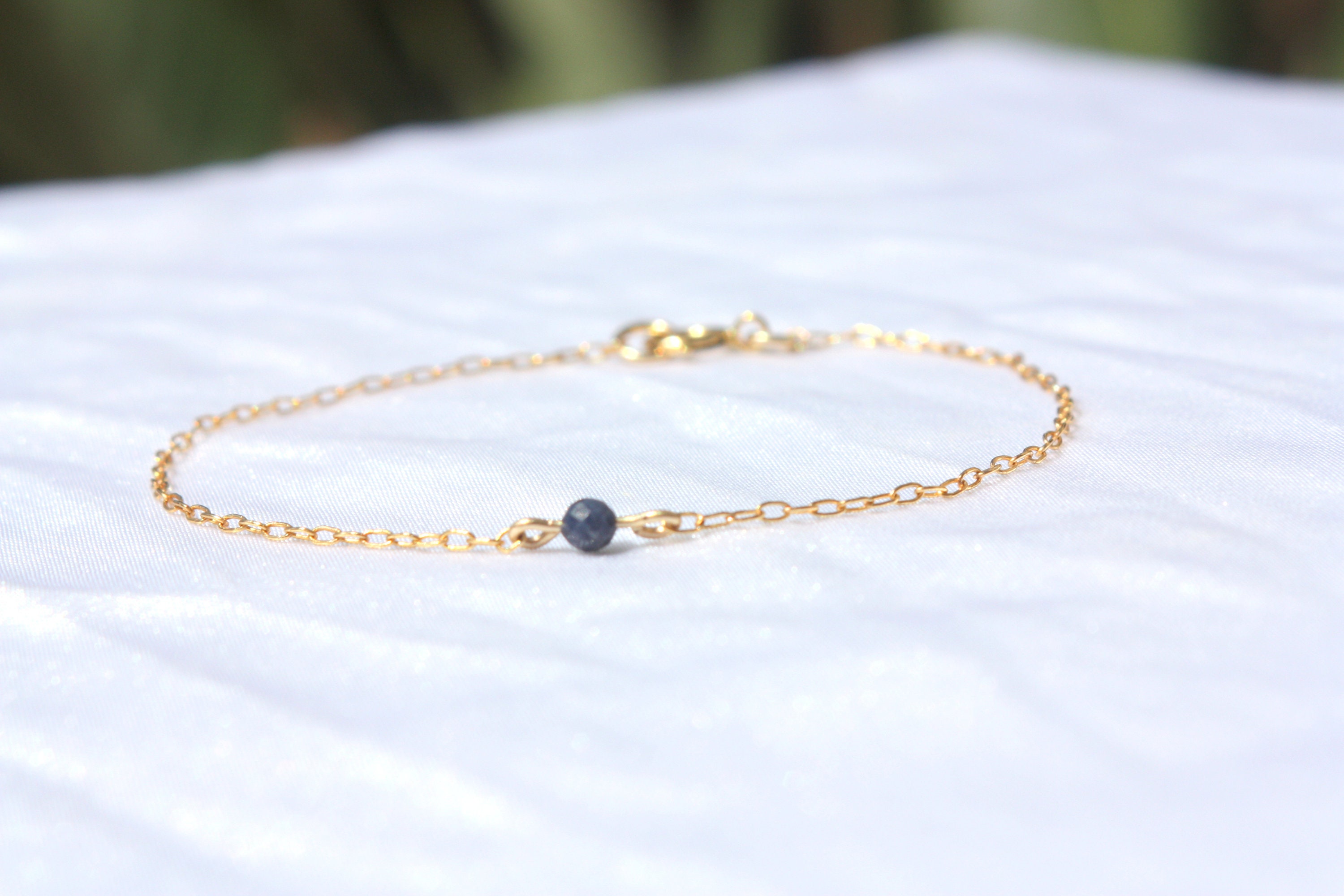 dainty sapphire bracelet