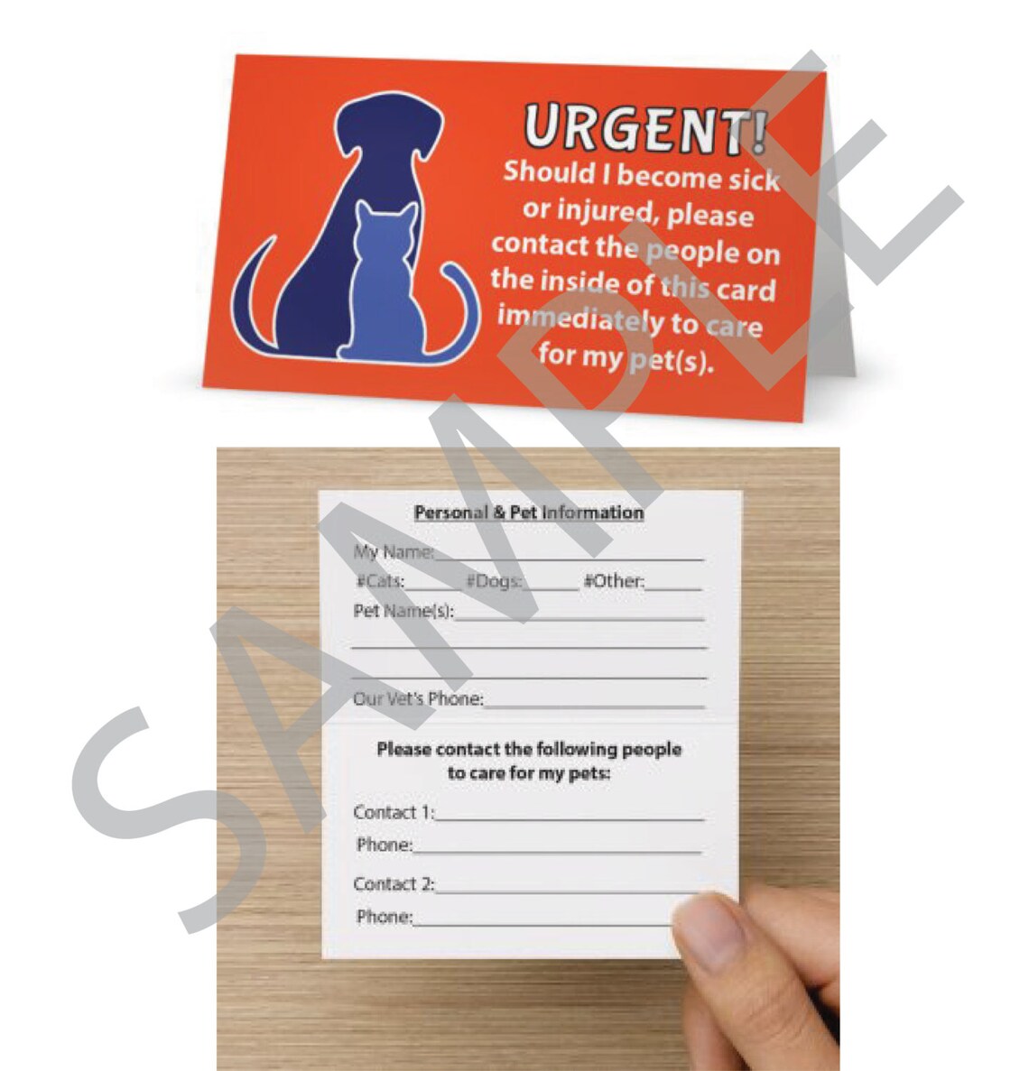 Emergency Pet Care Card Etsy
