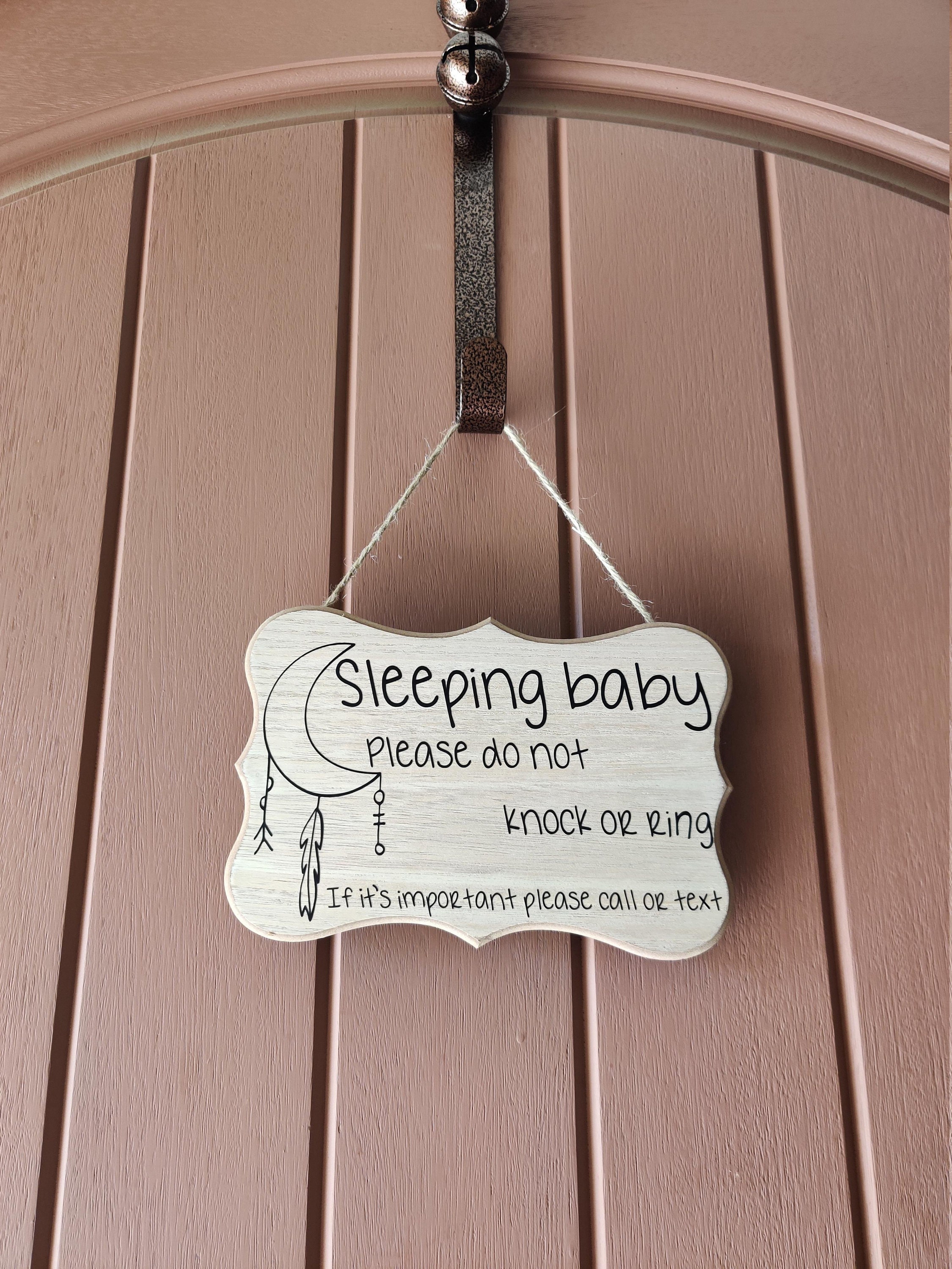 Sleeping Baby Please Do Not Knock Custom Hanging Wooden Door Sign - Etsy