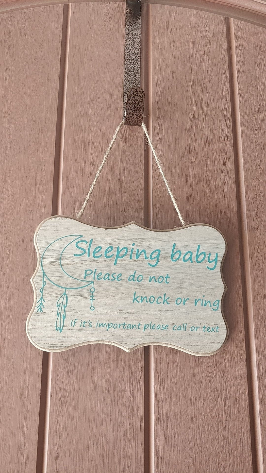 Sleeping Baby Please Do Not Knock Custom Hanging Wooden Door Sign - Etsy