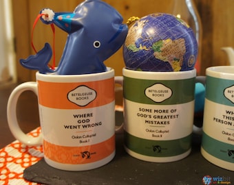 Set of 4 Coffee Mugs - Hitchhiker's Guide to the Galaxy - Oolon Colluphid's Philisophical Works