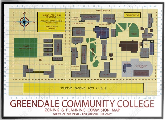 Greendale Community College Map Be your own Dean print / | Etsy