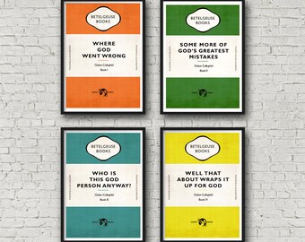 Hitchhiker's Guide to the Galaxy - Oolon Colluphid Art / Print / Poster set of 4 (H2G2)