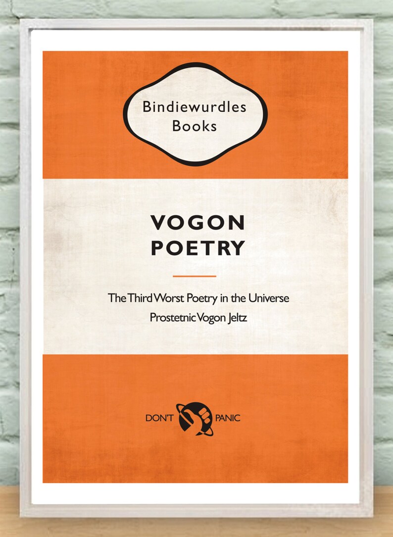 Vogon Poetry book Print/Poster Hitchhiker's Guide to the Etsy