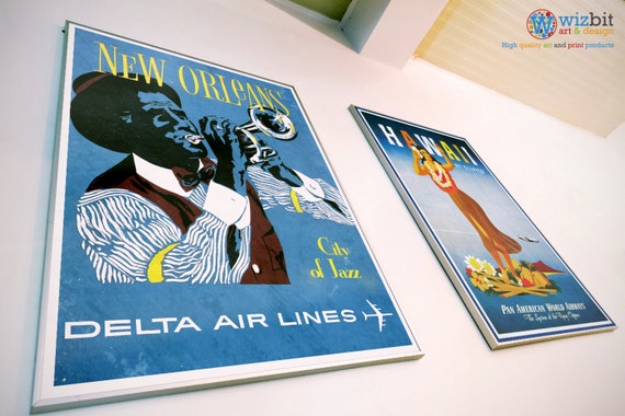 VINTAGE NEW ORLEANS DELTA AIR LINES AMERICA TRAVEL A2 POSTER PRINT