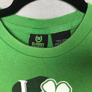 St Patricks Day Tee, Retro Green Beer T shirt, Upcycled Size L Tee, Beer Tee, St Paddys Party Tee, Shamrock T shirt Unique Gift for Him image 3