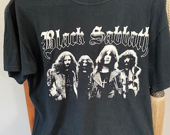 Rare Vintage Black Sabbath T shirt,  100% cotton Size L, Distressed Band Shirt, EUC heavy metal tee, Ozzy Osborne