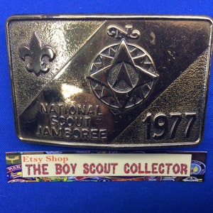 Boy Scout 1977 National Scout Jamboree Brass Belt Buckle