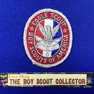 Boy Scout Vintage Eagle Scout Patch Cir 1950-60’s USED/SEWN ON