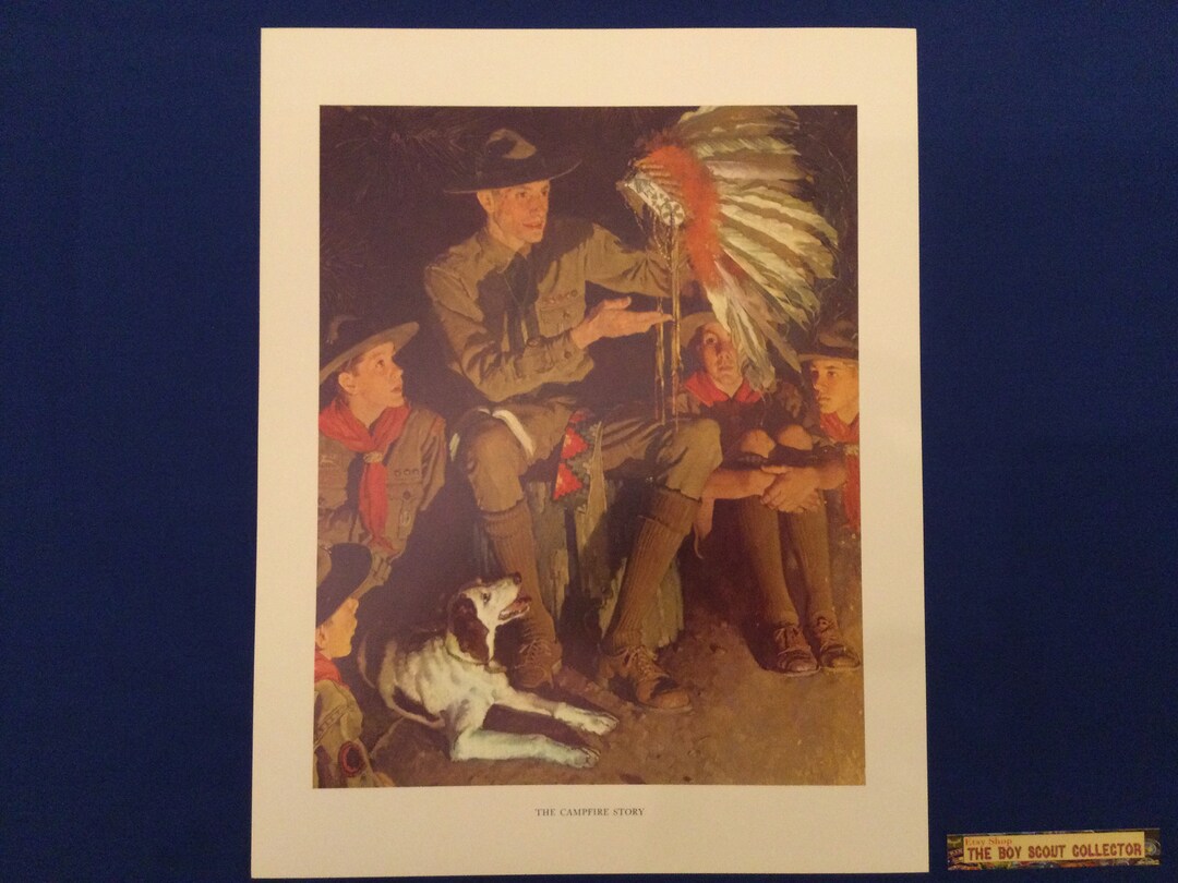 Norman Rockwell Boy Scout Print the Campfire Story 11x14 Etsy