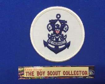 Boy Scout Sea Explorer Program Universal Patch Anchor & Scout Sign On White Twill