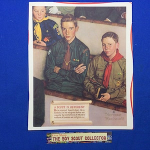 Norman Rockwell Mini Boy Scout Print A Scout Is Reverent