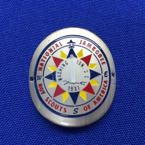 Boy Scout 1937 Jamboree Walking Stick Medallion