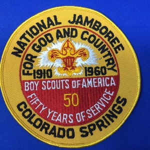 Écusson original de veste de participant du Jamboree national des scouts 1960 BSA