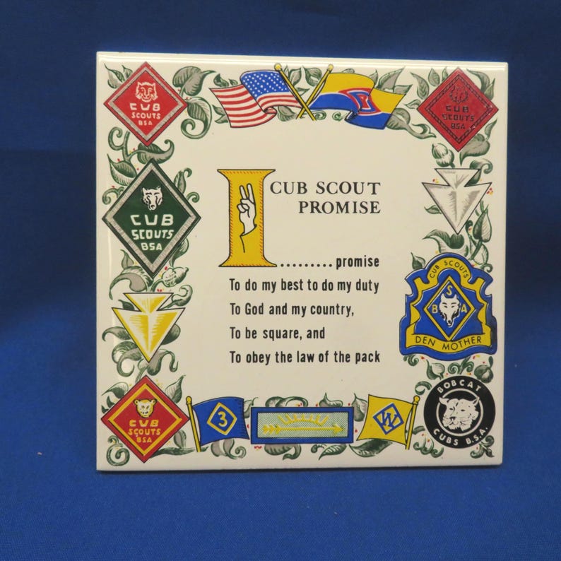 1970's Cub Scout Promise Cermic Wall Tile - Etsy