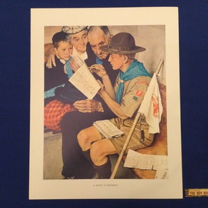 Norman Rockwell Boy Scout Print A Scout Is Friendly 11&quot;x14&quot;