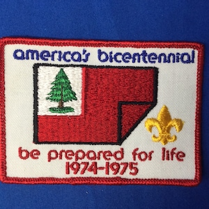 Écusson du bicentenaire des Boy Scouts des Amériques Soyez prêts pour la vie 1974-1975