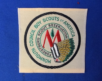 Parche de la Reserva Scout de Forestburg - Parche tejido del campamento del Consejo Monmouth de los Boy Scouts de América (BSA)
