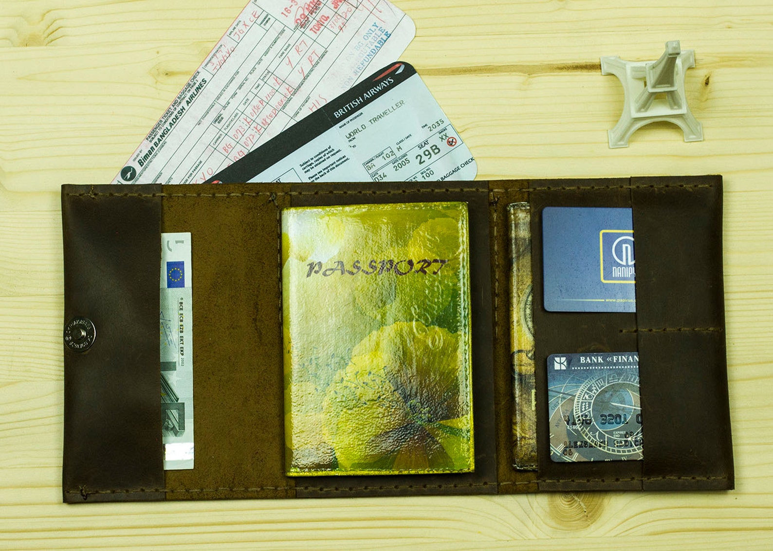 Leather Travel Wallet Nomad Passport Case Travel Organizer Etsy